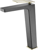 IMEX BDC032-3NGOLD SUECIA Grifo de Lavabo Alto Negro Oro Brillo