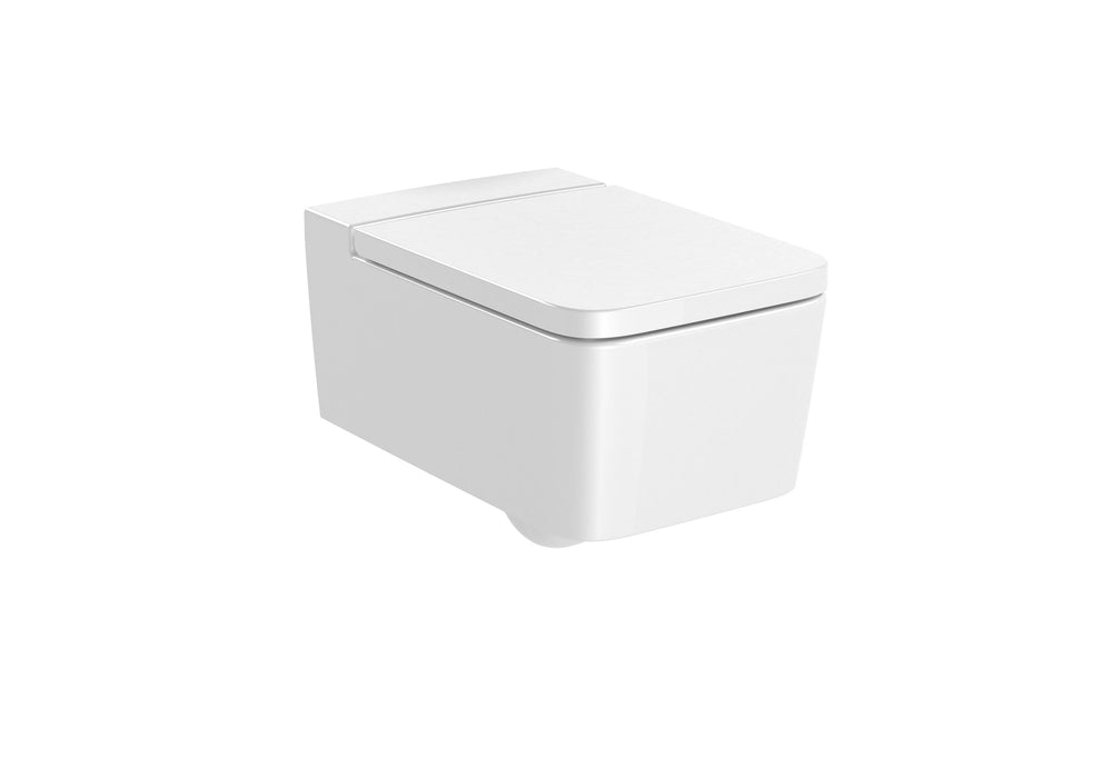 ROCA PACK INSPIRA SQUARE+DUPLO Inodoro Suspendido Rimless Pulsador Blanco