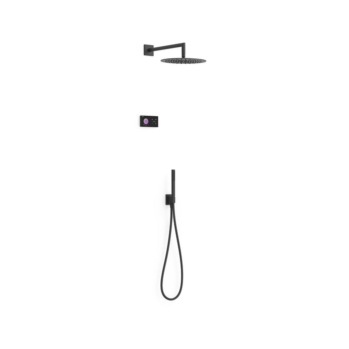 TRES 09288558NM SHOWER TECHNOLOGY Kit Grifo Termostático Electrónico Empotrado 2 Vías Shower Technology para Ducha Negro Mate