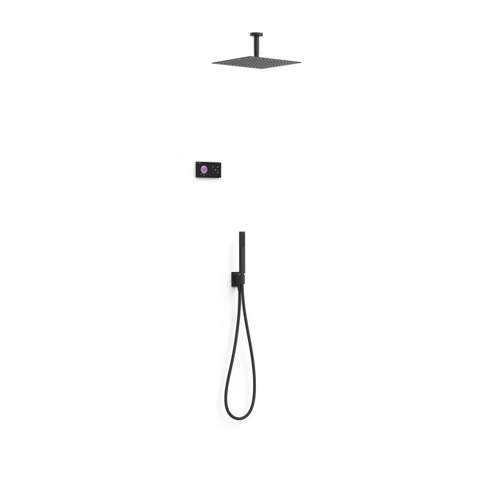 TRES 09288564NM SHOWER TECHNOLOGY Kit Grifo Termostático Electrónico Empotrado 2 Vías Shower Technology para Ducha Negro Mate