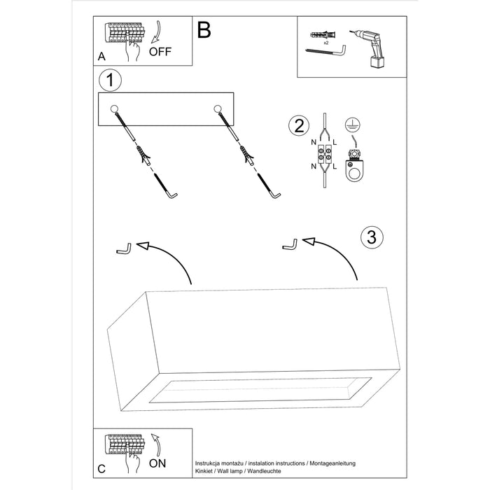 SOLLUX SL.0992 Lámpara de Pared VEGA 30 Hormigón