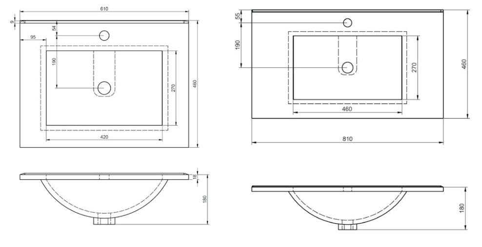 VISOBATH ELEVEN Mueble de Baño con Lavabo Suspendido Ceniza
