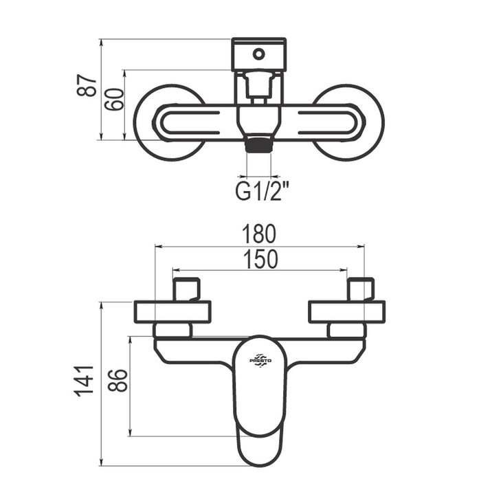 PRESTO 4621027 Nine baño-ducha Carbono