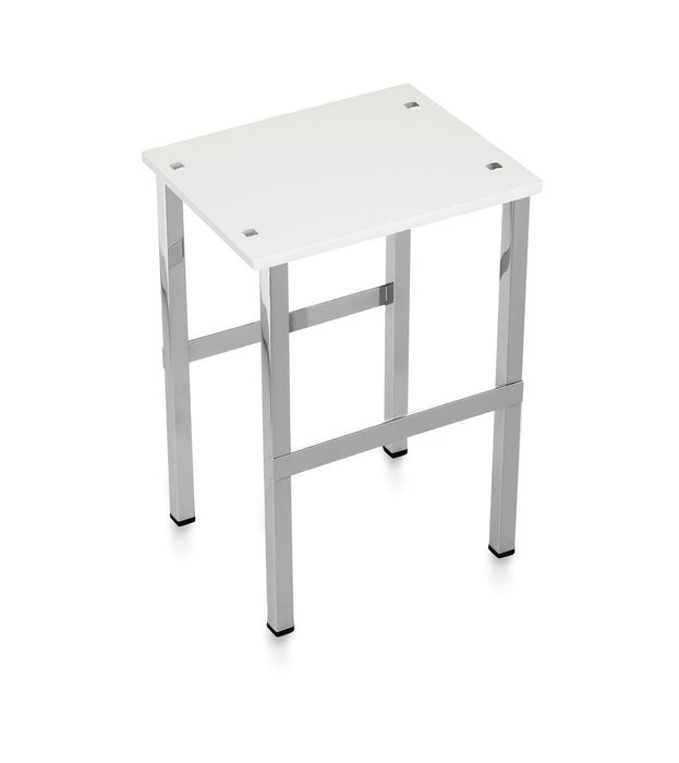 BELTRAN 2008 TABURETE Banqueta Cromo/Blanco Solid Surface