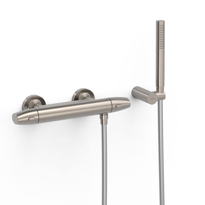 TRES 19016439AC OVER-WALL Over-Wall Thermostatic Wall Faucet Over-Wall Shower Steel Color