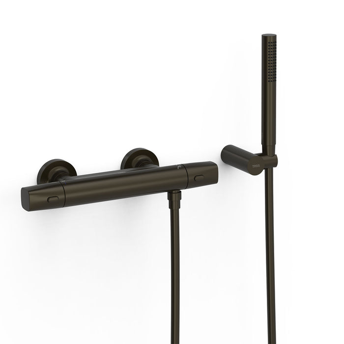 TRES 19016449KMB OVER-WALL Thermostatic Wall-Mounted Faucet Over-Wall Shower Black Bronze Color