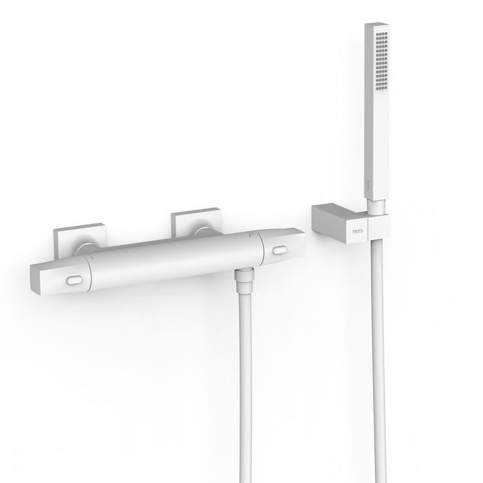 TRES 19016459BM OVER-WALL Thermostatic Wall-Mounted Faucet Over-Wall Shower Matte White Color