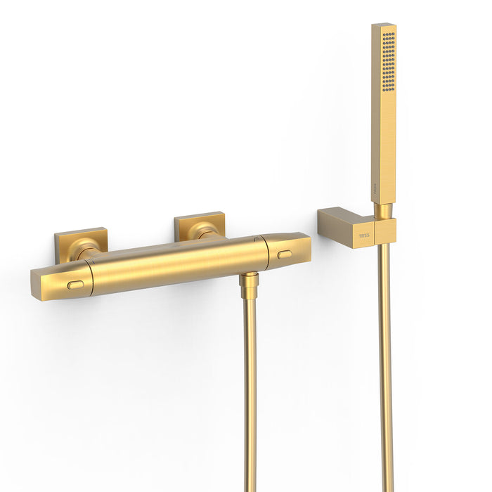 TRES 19016459OM OVER-WALL Thermostatic Wall-Mounted Faucet Over-Wall Shower Matte Gold Color 24K