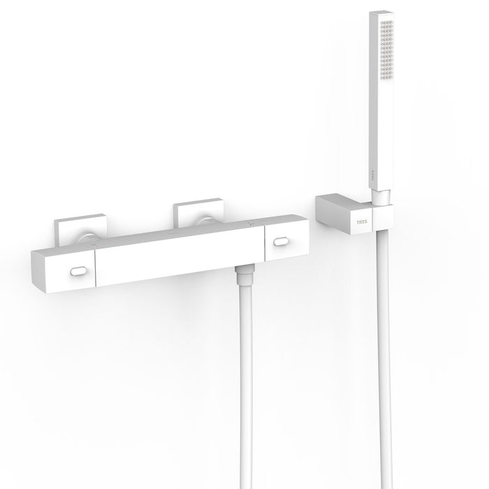 TRES 19016469BM OVER-WALL Thermostatic Wall-Mounted Faucet Over-Wall Shower Matte White Color