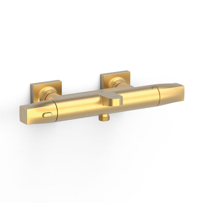 TRES 19017405OM OVER-WALL Thermostatic Wall-Mounted Faucet Over-Wall Bathtub and Shower Matte Gold Color 24K