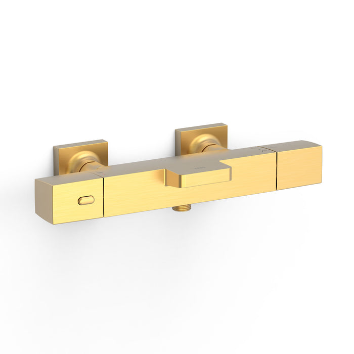 TRES 19017406OM OVER-WALL Thermostatic Wall-Mounted Faucet Over-Wall Bathtub and Shower Matte Gold Color 24K