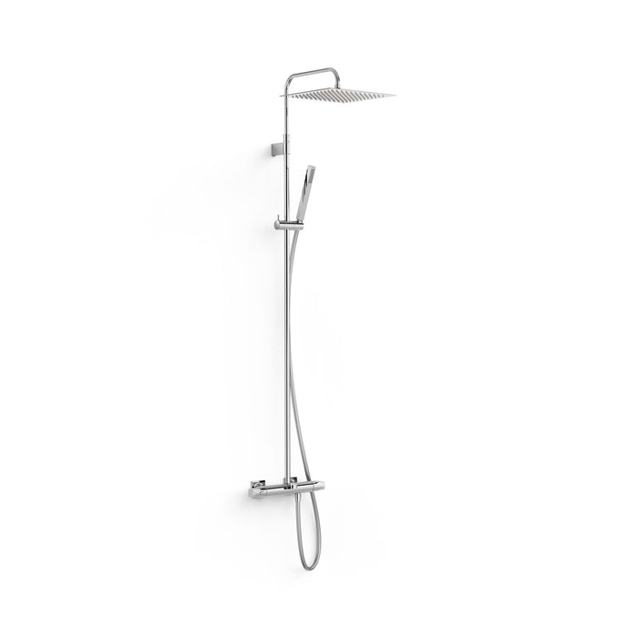 TRES 19031205 OVER-WALL Thermostatic Wall-Mounted Faucet Set Telescopic 3-Way Bathtub and Shower Chrome Color