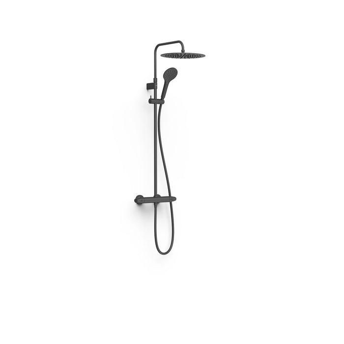 TRES 19038705NM OVER-WALL Thermostatic Wall-Mounted Faucet Set Telescopic 2-Way Shower Matte Black Color