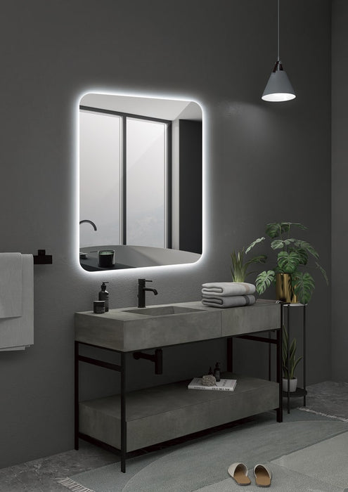 LEDIMEX DINA011/100 DINAMARCA Espejo LED Cuadrado Canto Redondeado Retroiluminado Cromo 100x80 cm