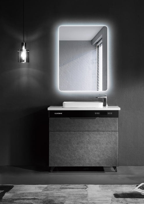 LEDIMEX DINA011/100 DINAMARCA Espejo LED Cuadrado Canto Redondeado Retroiluminado Cromo 100x80 cm