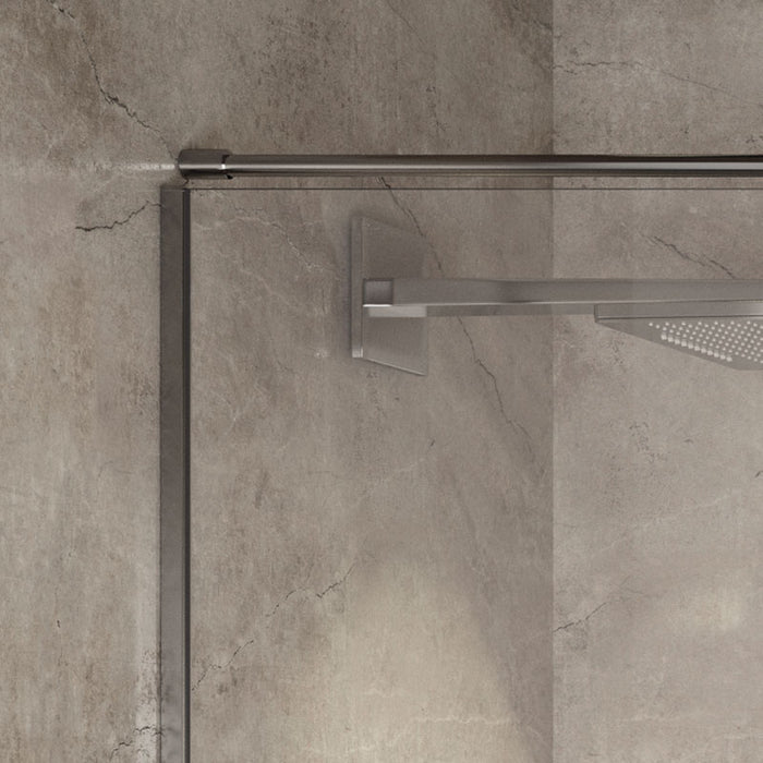 KASSANDRA LM100 SLIM Mampara Ducha 2F+2C Acero Inox Brillo Transparente