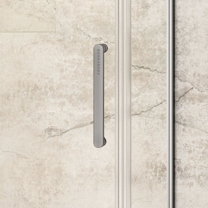KASSANDRA LM100 SLIM Mampara Ducha 2F+2C Acero Inox Brillo Transparente