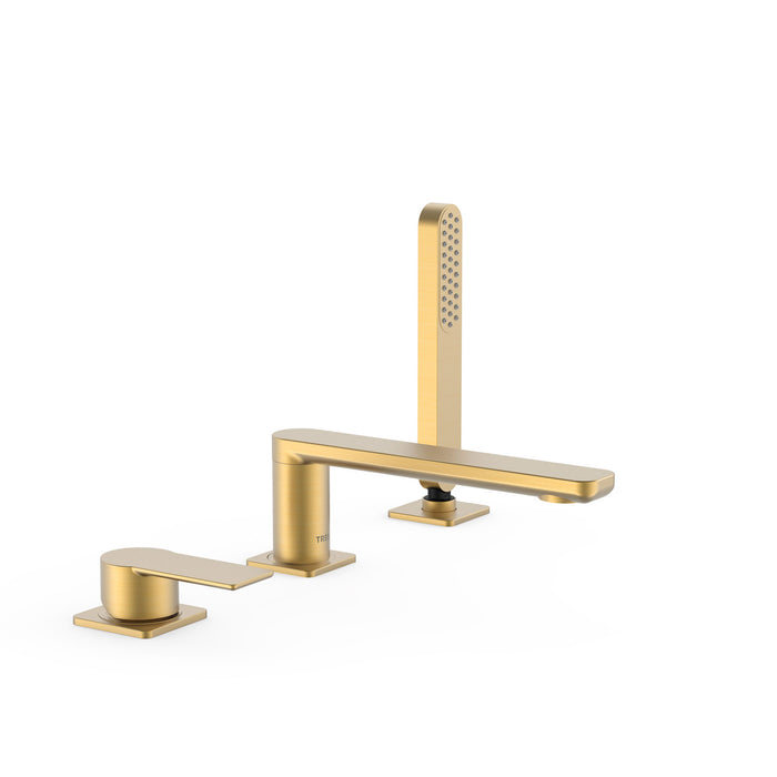 TRES 20016203OM LOFT Grifo Monomando para Borde De Bañera Color Oro Mate 24K