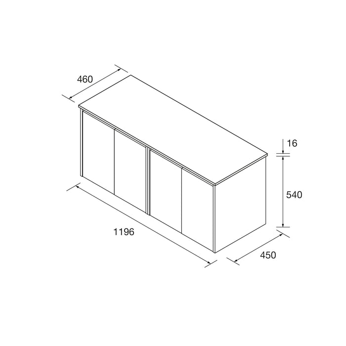 SALGAR 105569 NOJA Mueble de Baño con Tapa Encimera 4 Puertas 120 cm Color Nogal Maya