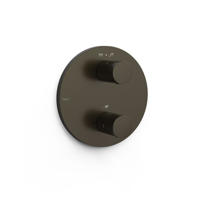 TRES 26225001KMB THERM-BOX Pieza Vista para Caja Empotrada de 2 Vías Color Negro Bronce