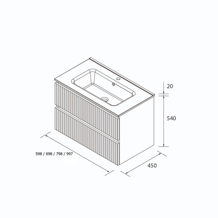 SALGAR KIRA Mueble+Lavabo IBON Color Nogal