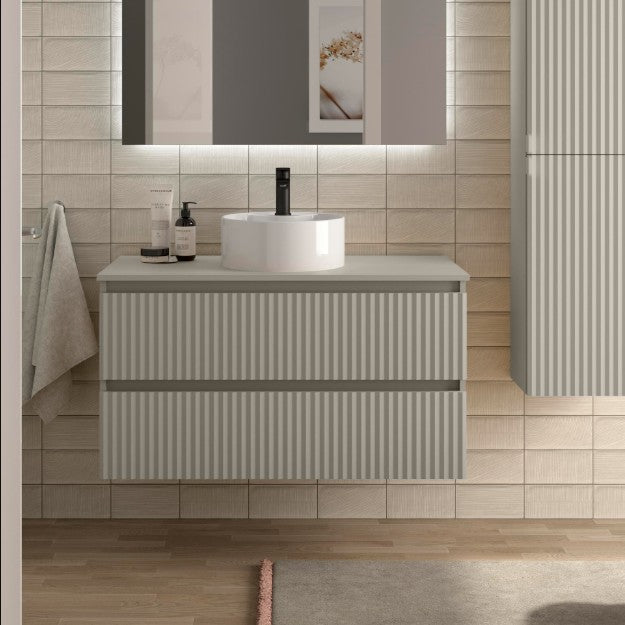 SALGAR KIRA Mueble+Lavabo LISBOA Color Gris Mate