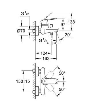 GROHE 32 831 000 EUROSMART COSMOPOLITAN Bathtub Faucet