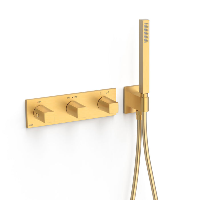 TRES 30725401OM B-SYSTEM Built-in 4-Way Thermostatic Faucet Matte Gold Color 24K