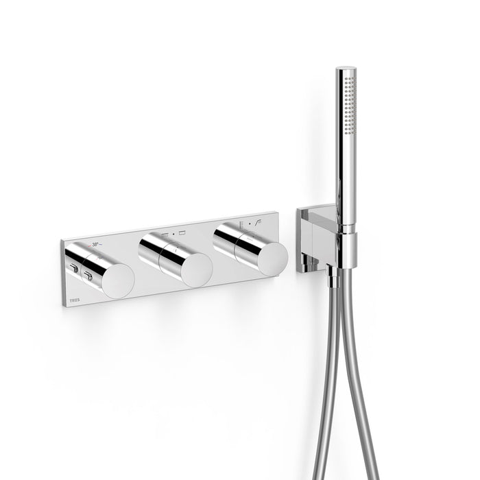 TRES 30735401 B-SYSTEM Grifo Termostático Empotrado de 4 Vías Color Cromo