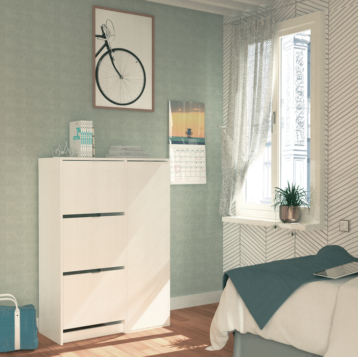 MUEBLES PITARCH Zapatero Botero Trevi Blanco alto brillo