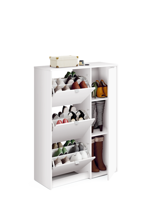 MUEBLES PITARCH Zapatero Botero Trevi Blanco alto brillo