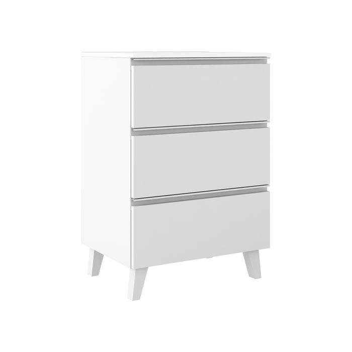 VISOBATH GRANADA Bathroom Cabinet with Sink 3 Drawers White Color Ada Matte White Handle