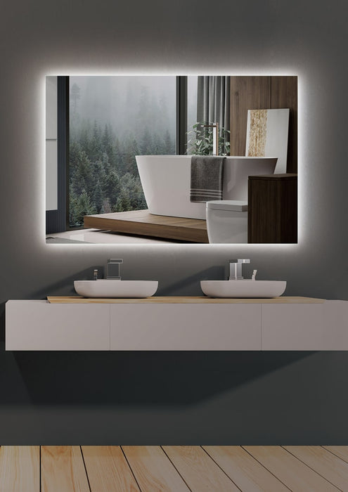 LEDIMEX SUEC006/100 SUECIA Espejo LED Cuadrado Retroiluminado Cromo 100x80 cm