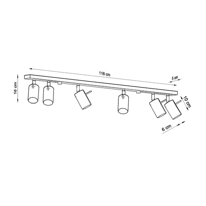 SOLLUX SL.2164 Plafón RING 6L burdeos