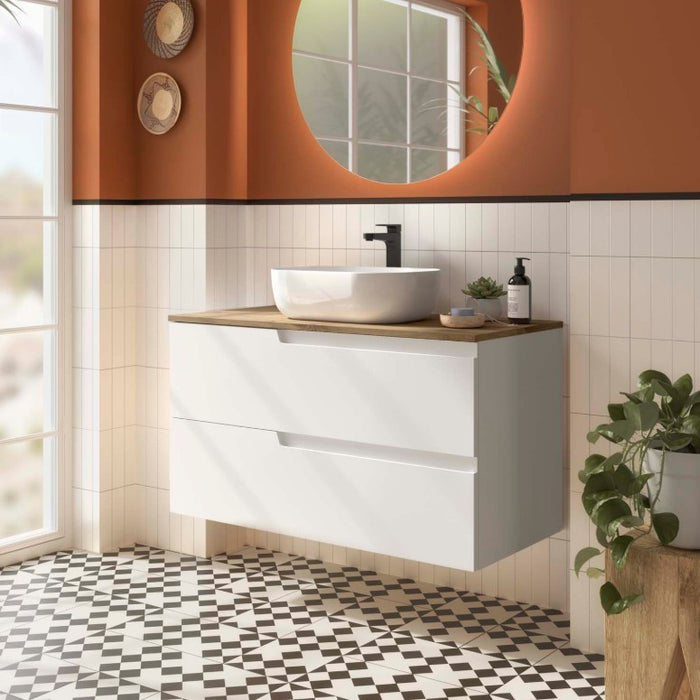 SALGAR VIMA Mueble Blanco Satinado Con Tapa Roble Montana