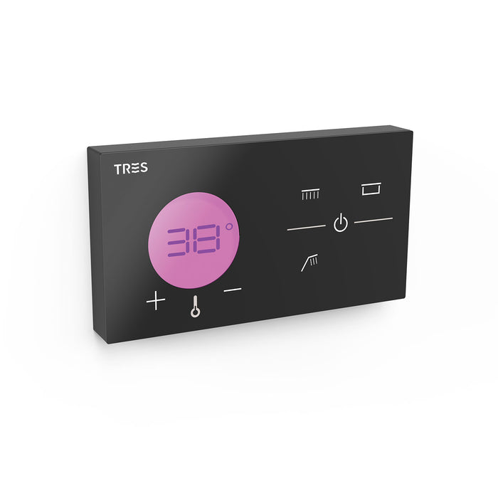 TRES 49288399 SHOWER TECHNOLOGY Control Termostático Electrónico Empotrado De 3 Vías Shower Technology Blue Edition Color Negro