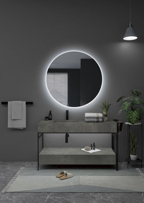 LEDIMEX OPOR001/100 OPORTO Espejo LED Redondo Retroiluminado Cromo 100 cm