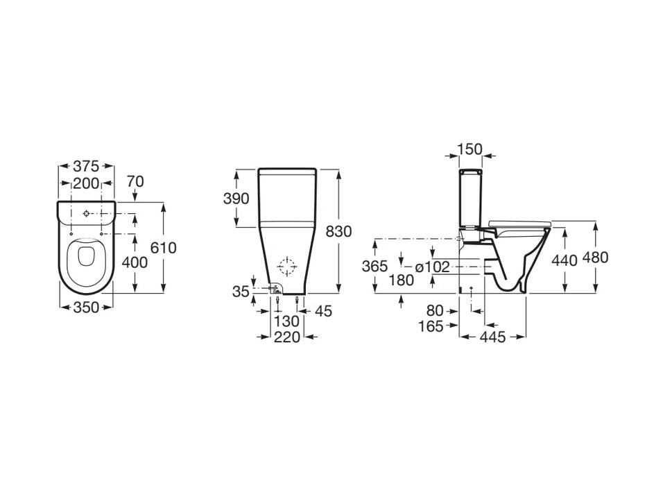ROCA A3420NJ000 THE GAP ROUND COMFORT Cup Without Cistern and Without Seat