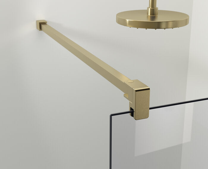 PROFILTEK FADO Mampara Fijo Perfil Oro Mate Vidrio 6 mm Transparente