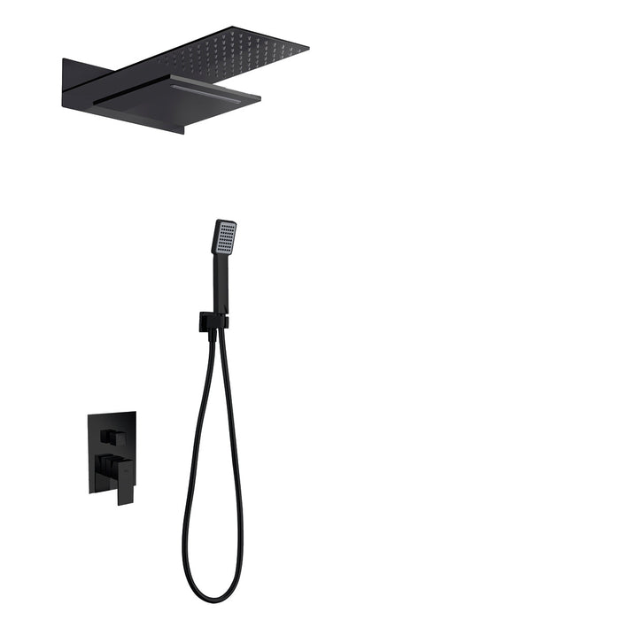 IMEX GTR049/NG RODAS Conjunto de Ducha Empotrado Termostático Negro Mate