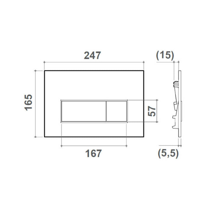 STROHM TEKA 73500070N Pulsador Placa de Accionamiento Negro Mate