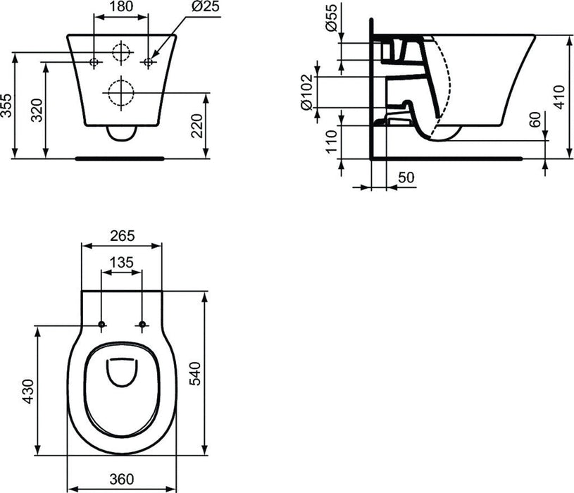 IDEAL STANDARD CONNECT AIR Inodoro Suspendido