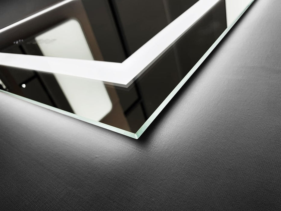 LEDIMEX FRANC008/100 FRANCIA Espejo LED Cuadrado Luz Frontal Cromo 100x80 cm