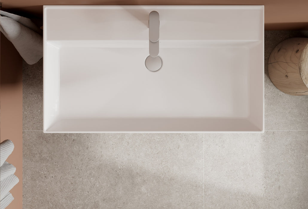 SALGAR 116038 BEQUIA PLUS METAL Mueble de Baño 1 poza Porcelana 120cm Blanco Mate