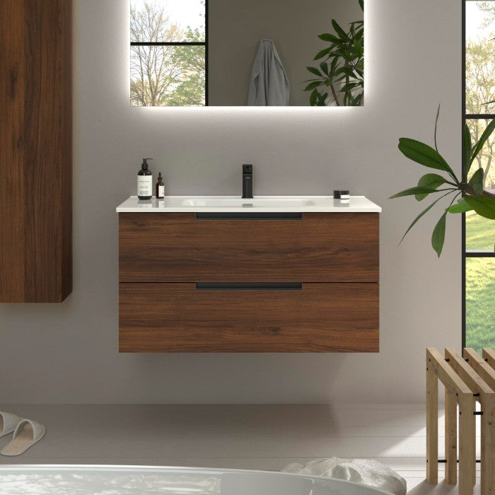 SALGAR LENI Mueble+Lavabo IBON Color Nogal