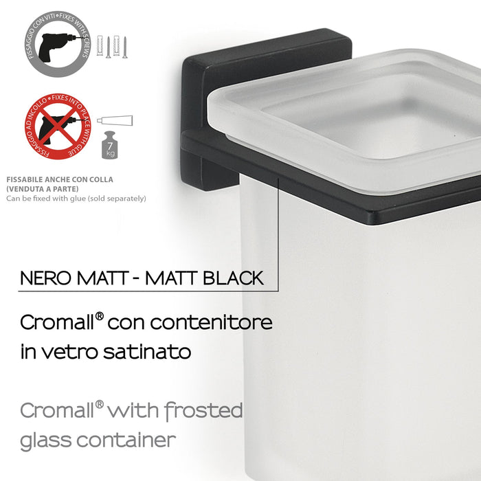 GEDY 44101400200 ATENA Matte Black Toothbrush Holder