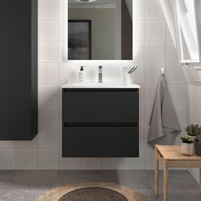 SALGAR BEQUIA Mueble de Baño con Lavabo Color Negro Mate