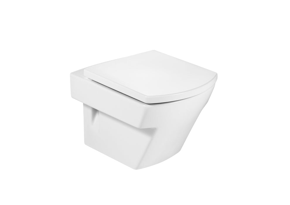 ROCA PACK HALL+DUPLO Inodoro Suspendido Rimless Pulsador Cromo