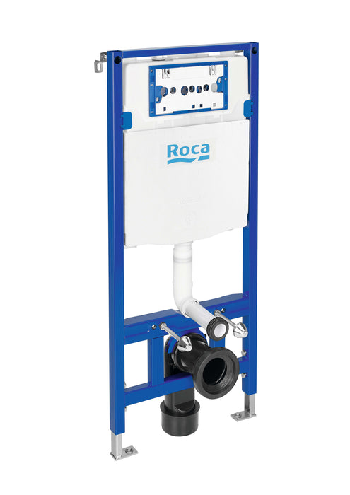 ROCA PACK THE GAP 54 ROUND+DUPLO Inodoro Suspendido Rimless Fijaciones Ocultas Pulsador Cromo