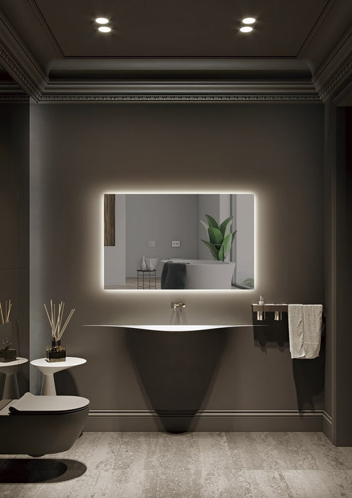LEDIMEX ITAL007/100 ITALIA Espejo LED Cuadrado Retroiluminado Cromo 100x80 cm